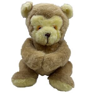 VTG Classic Teddy Bear Plush Brown Trudy 10” sitting Sewn In Haiti Rare